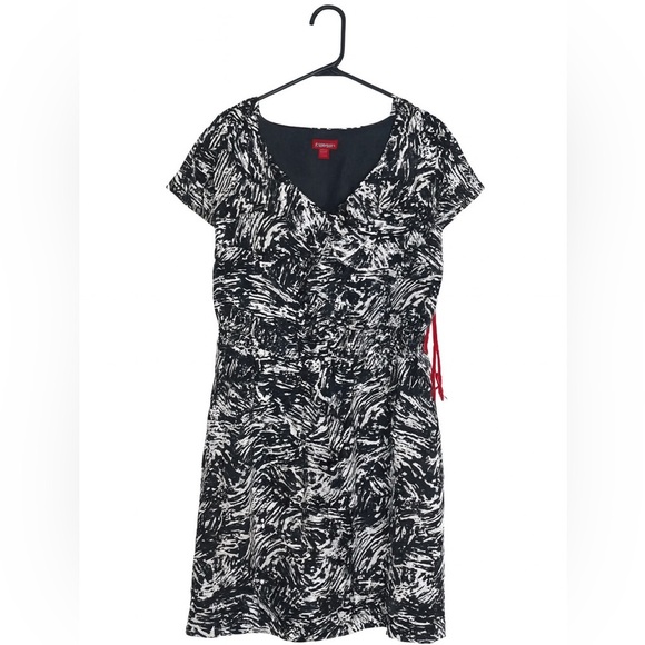 Merona NEW With Tags Women's Lined 1X Black/White Geometric Ebony Print Size 1X - Picture 2 of 2